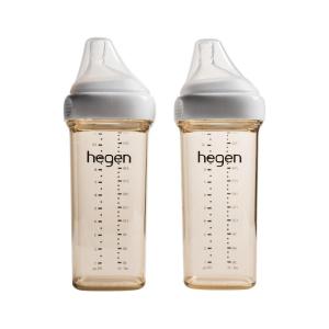 image:imagehegen Baby Bottles  Anti Colic Baby Bottles Wide Neck Breastfeeding System 8 oz with Medium Flow Teats11oz 2 Pack