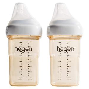 image:imagehegen Baby Bottles  Anti Colic Baby Bottles Wide Neck Breastfeeding System 8 oz with Medium Flow Teats8oz 2 Pack